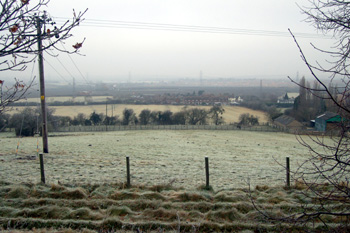 View towards Leighton Buzzard from Billington church December 2008